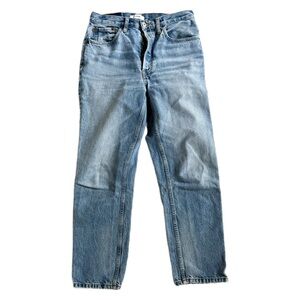 Re/Done High Rise Stove Pipe Jeans, Favorite Bleu